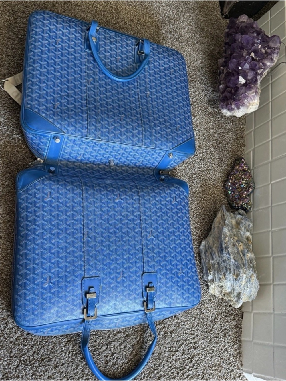 Goyard Blue Patterned Travel Tote - Picture 11 of 15